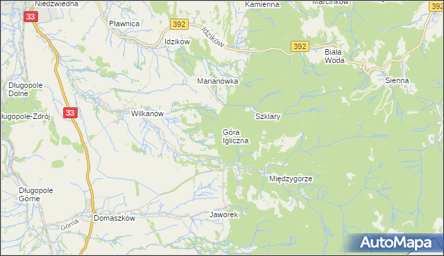 mapa Góra Igliczna, Góra Igliczna na mapie Targeo