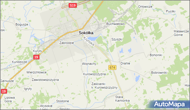 mapa Nowa Kamionka gmina Sokółka, Nowa Kamionka gmina Sokółka na mapie Targeo