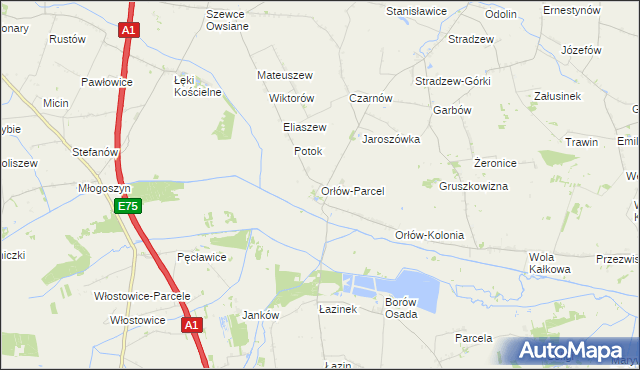 mapa Orłów-Parcel, Orłów-Parcel na mapie Targeo