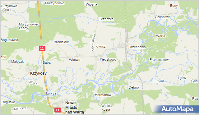 mapa Pięczkowo, Pięczkowo na mapie Targeo