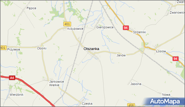mapa Pogorzela gmina Olszanka, Pogorzela gmina Olszanka na mapie Targeo