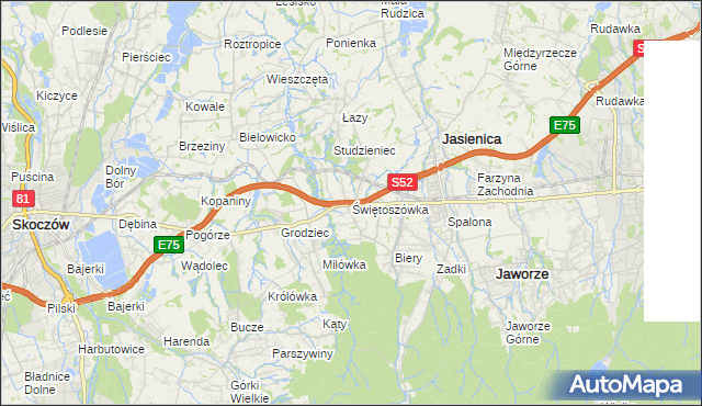 mapa Świętoszówka, Świętoszówka na mapie Targeo