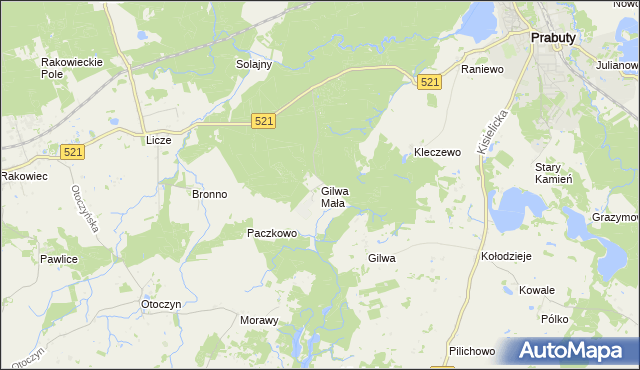 mapa Gilwa Mała, Gilwa Mała na mapie Targeo