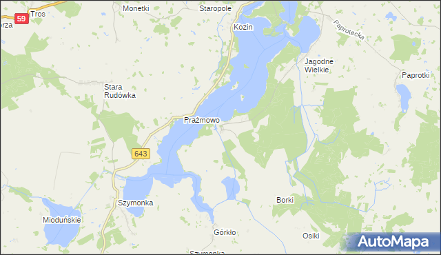 mapa Jagodne Małe, Jagodne Małe na mapie Targeo