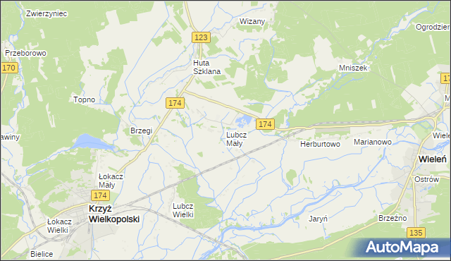 mapa Lubcz Mały, Lubcz Mały na mapie Targeo