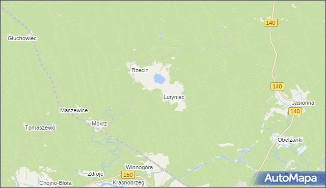 mapa Lutyniec, Lutyniec na mapie Targeo