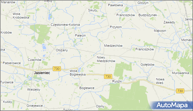 mapa Nowy Miedzechów, Nowy Miedzechów na mapie Targeo