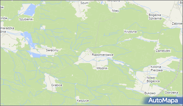 mapa Radomierowice, Radomierowice na mapie Targeo