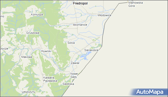 mapa Sierakośce, Sierakośce na mapie Targeo