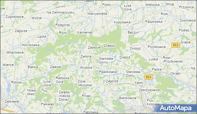 mapa Stanisław Górny, Stanisław Górny na mapie Targeo