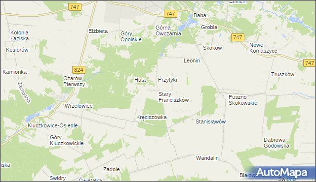 mapa Stary Franciszków, Stary Franciszków na mapie Targeo