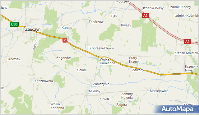 mapa Wólka Kamienna, Wólka Kamienna na mapie Targeo