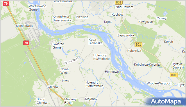 mapa Holendry Kuźmińskie, Holendry Kuźmińskie na mapie Targeo