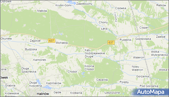 mapa Kąty Goździejewskie Drugie, Kąty Goździejewskie Drugie na mapie Targeo