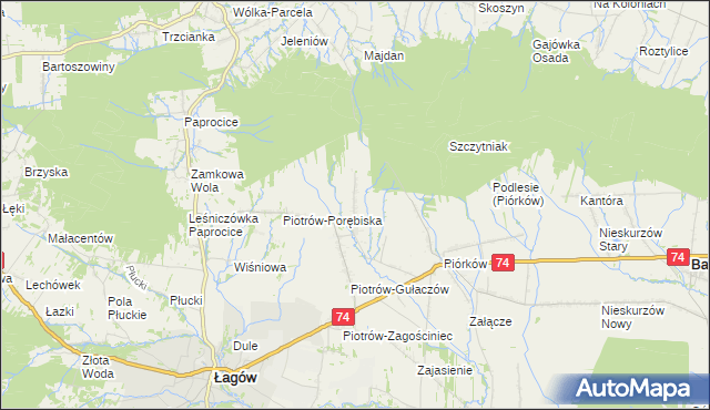 mapa Piotrów-Podłazy, Piotrów-Podłazy na mapie Targeo