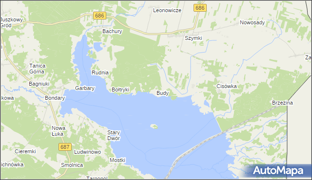 mapa Budy gmina Michałowo, Budy gmina Michałowo na mapie Targeo
