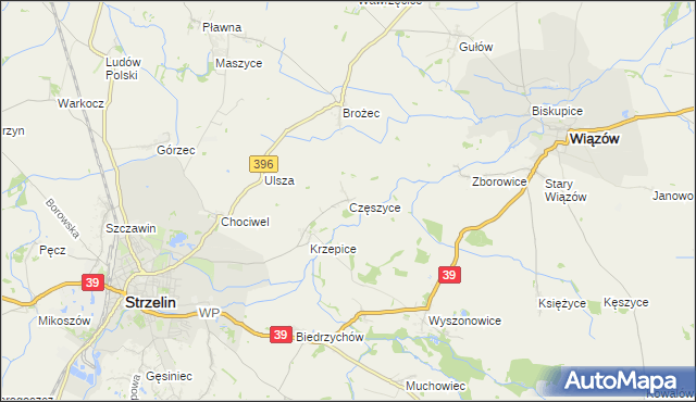 mapa Częszyce, Częszyce na mapie Targeo