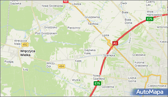 mapa Gajówka Kalej, Gajówka Kalej na mapie Targeo