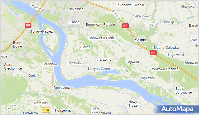 mapa Liszyno, Liszyno na mapie Targeo
