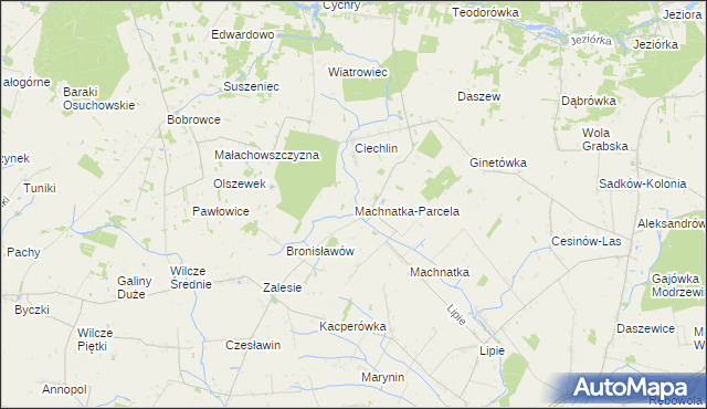 mapa Machnatka-Parcela, Machnatka-Parcela na mapie Targeo