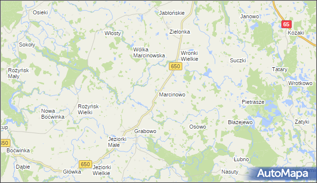 mapa Marcinowo gmina Gołdap, Marcinowo gmina Gołdap na mapie Targeo