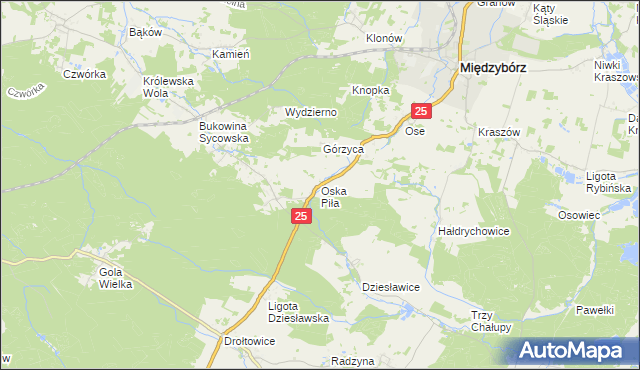 mapa Oska Piła, Oska Piła na mapie Targeo