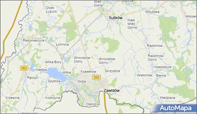 mapa Wrociszów Górny, Wrociszów Górny na mapie Targeo