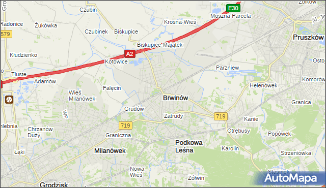 mapa Brwinów, Brwinów na mapie Targeo