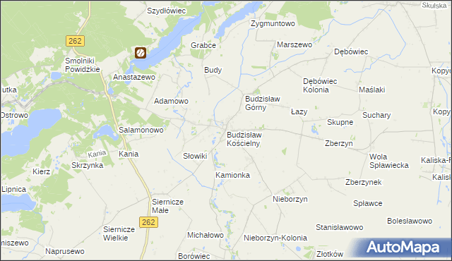 mapa Budzisław Kościelny, Budzisław Kościelny na mapie Targeo