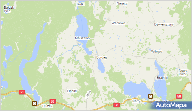 mapa Burdąg, Burdąg na mapie Targeo