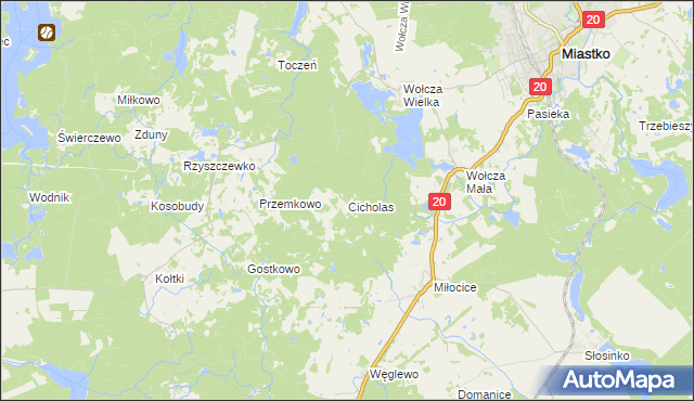 mapa Cicholas, Cicholas na mapie Targeo