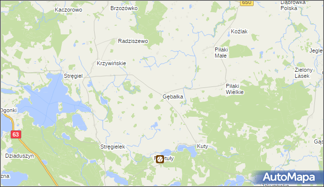 mapa Gębałka, Gębałka na mapie Targeo