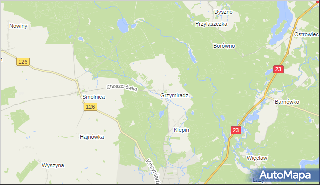 mapa Grzymiradz, Grzymiradz na mapie Targeo