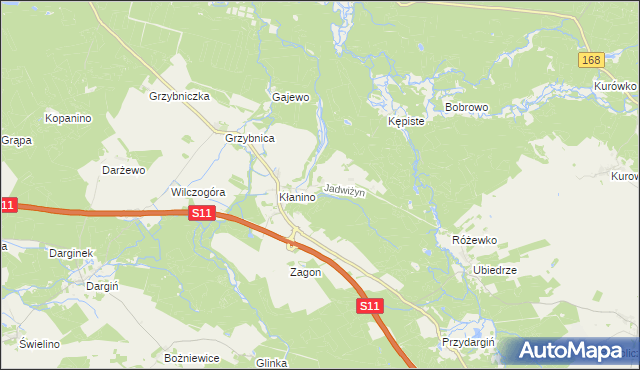 mapa Jadwiżyn gmina Bobolice, Jadwiżyn gmina Bobolice na mapie Targeo