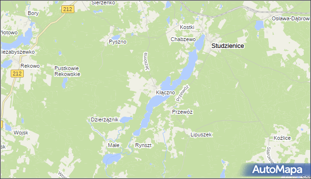 mapa Kłączno, Kłączno na mapie Targeo