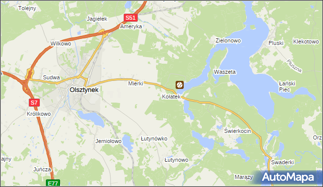 mapa Kołatek, Kołatek na mapie Targeo