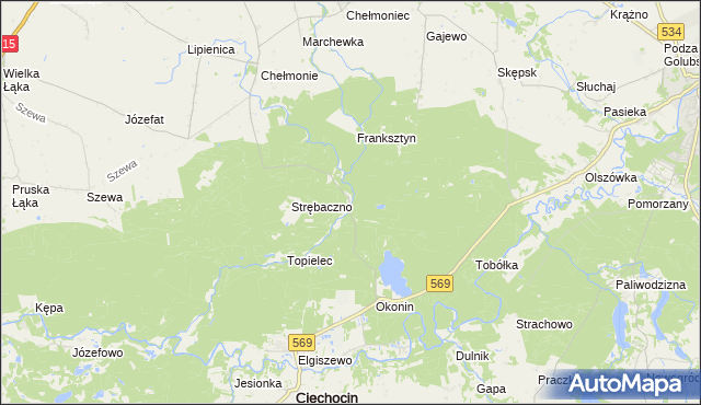 mapa Leśno gmina Ciechocin, Leśno gmina Ciechocin na mapie Targeo