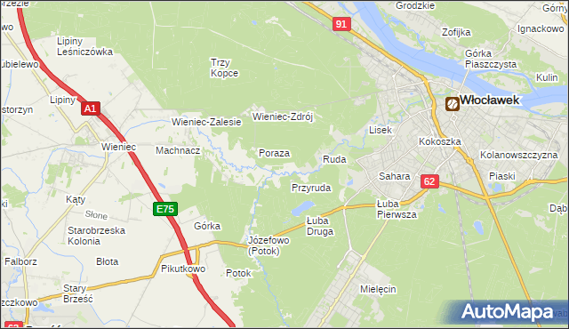 mapa Mazury gmina Brześć Kujawski, Mazury gmina Brześć Kujawski na mapie Targeo