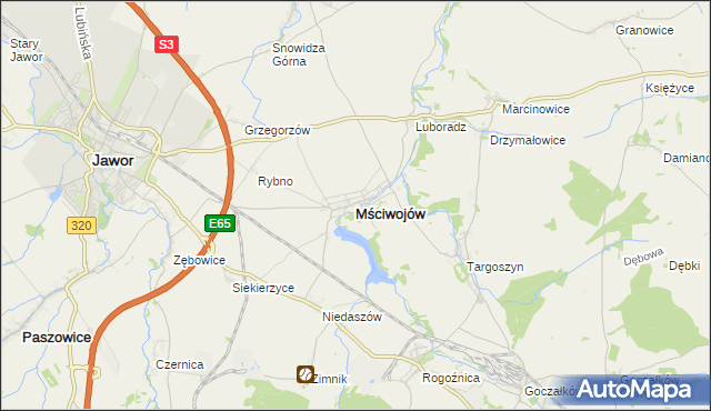 mapa Mściwojów, Mściwojów na mapie Targeo