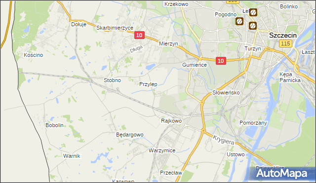 mapa Ostoja gmina Kołbaskowo, Ostoja gmina Kołbaskowo na mapie Targeo
