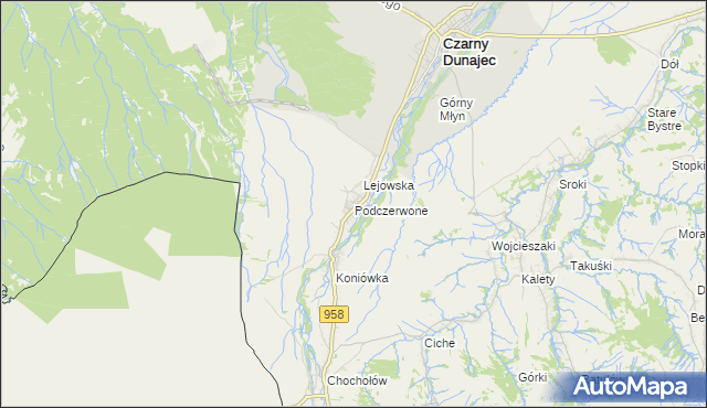 mapa Podczerwone, Podczerwone na mapie Targeo