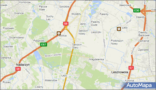 mapa Słomin gmina Raszyn, Słomin gmina Raszyn na mapie Targeo