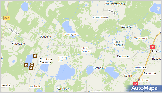mapa Stare Załucze, Stare Załucze na mapie Targeo