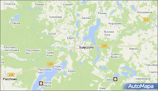 mapa Sulęczyno, Sulęczyno na mapie Targeo