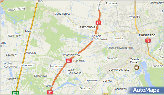 mapa Wilcza Góra gmina Lesznowola, Wilcza Góra gmina Lesznowola na mapie Targeo