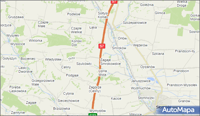 mapa Zagaje Smrokowskie, Zagaje Smrokowskie na mapie Targeo