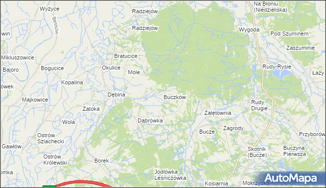 mapa Buczków gmina Rzezawa, Buczków gmina Rzezawa na mapie Targeo