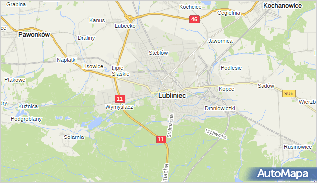 mapa Lubliniec, Lubliniec na mapie Targeo