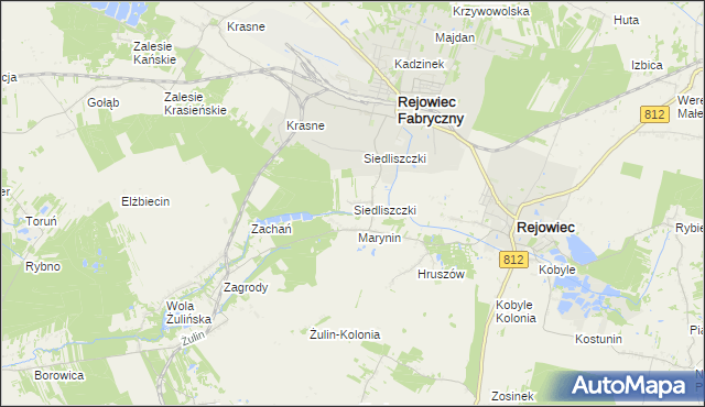 mapa Siedliszczki gmina Rejowiec, Siedliszczki gmina Rejowiec na mapie Targeo