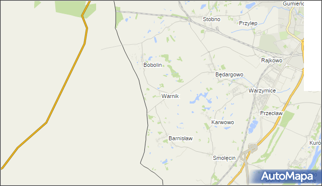 mapa Warnik, Warnik na mapie Targeo